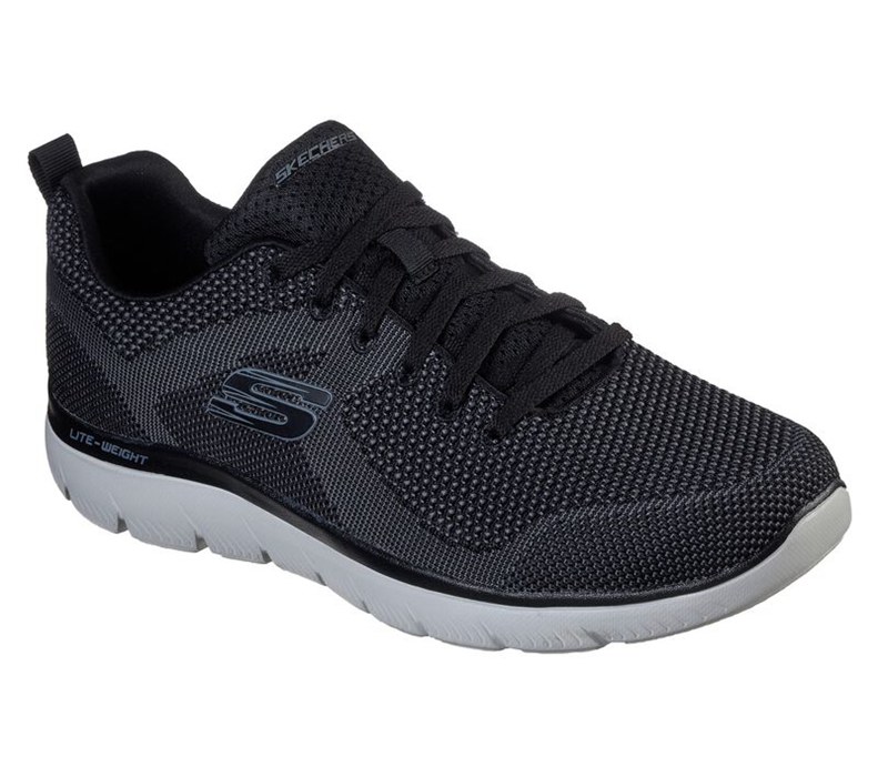 Skechers Summits - Brisbane - Mens Sneakers Black/White [AU-RQ9481]